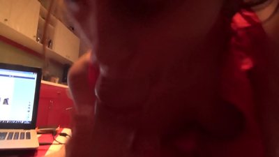 Schoolgirl sucks her brother's dick while no one's home